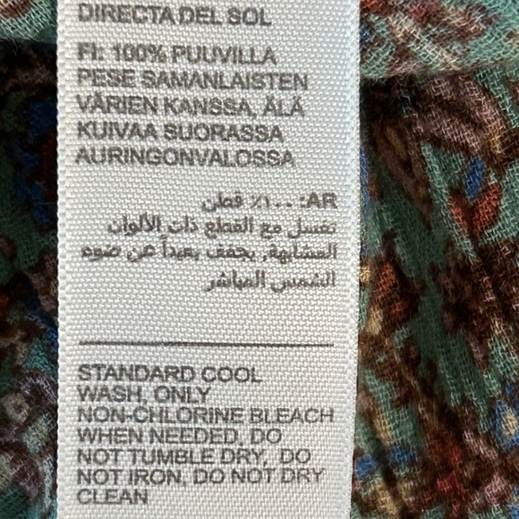 Fat Face Sage Green Prairie Floral Buttoned Long 3/4 Sleeve Blouse Top - Picture 9 of 9